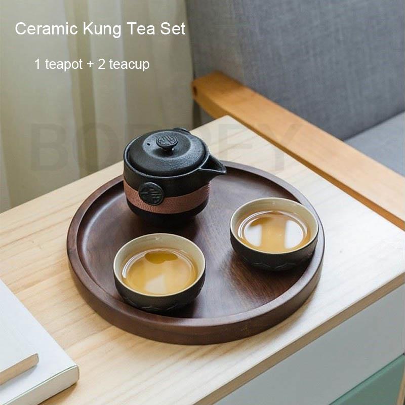 Наборы керамических чайников BORREY, портативный дорожный чайный сервиз, черный керамический чайник, гайваньские чайные чашки, чашка для чайной церемонии, изысканные подарки