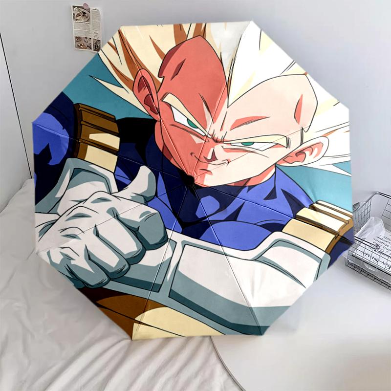 Узор Веджета из Dragon Ball, автоматический складной зонт, портативная и складная конструкция, 8 спиц, рождественский или день рождения подарок.