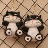 Cartoon Road Western French Cat Ugly Cute Bag Pendant Ugly Stuff Plush Doll Cute Car Keychain School Bag Hanging Decoration