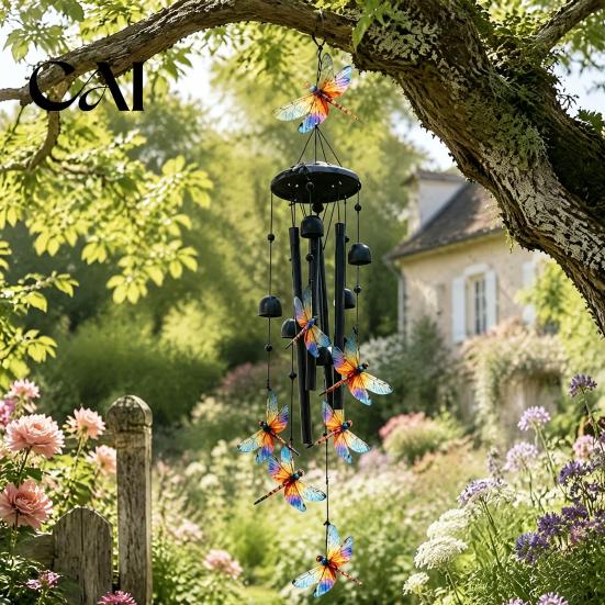 Sympathy Memorial Wind Chimes for Loss of Loved One Vintage Hummingbird Chime with Metal Tubes Bells, Weatherproof Outdoor Hanging Rustic