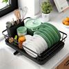 1pc Dish Drying Rack- Space-Saving, for Kitchen Counter, Durable Stainless Steel Rack with a Cutlery Holder, for Dishes, Knives, Spoons, and Forks