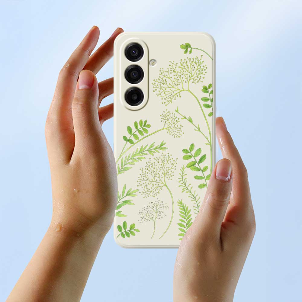 For Samsung Galaxy A17 5G Case Leaves Pattern Printing Straight Edge TPU Phone Back Cover