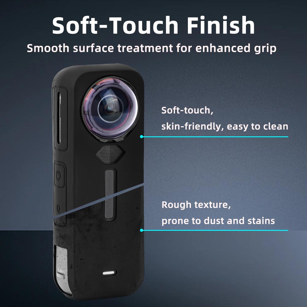 FLYMILE For Insta360 X5 Dustproof Silicone Camera Case Anti Scratch Protective Cover