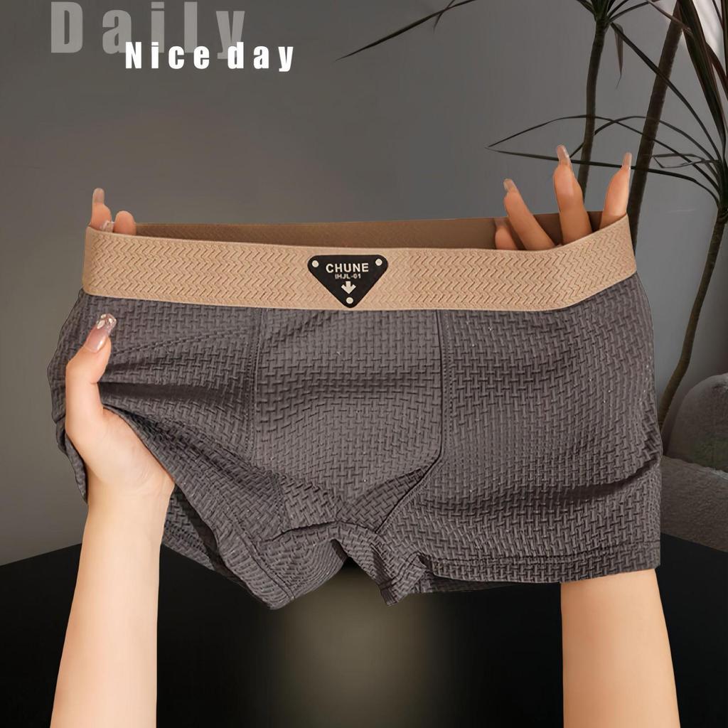 Мужские боксеры-брифы из ледяного шелка и нейлона – Легкое, дышащее летнее спортивное нижнее белье