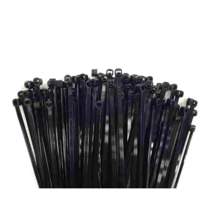 Black Cable Ties, 200x2.5mm, UV, Pack of 100