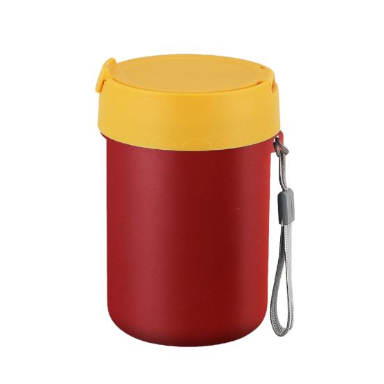 500ML Insulated Soup Cup with Buckle Lid Vacuum Food Jar Leakproof Wide Mouth