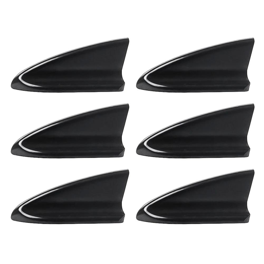 6 шт. УФ-защита и защита от непогоды, черный автомобиль EVO-стиль, полипропиленовая крыша, акульи плавники, спойлер, крыло, генератор вихря, автомобильные аксессуары