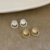 Легкие роскошные круглые опаловые двухслойные серьги-гвоздики женские французские ретро элегантные модные уникальные индивидуальные универсальные серьги