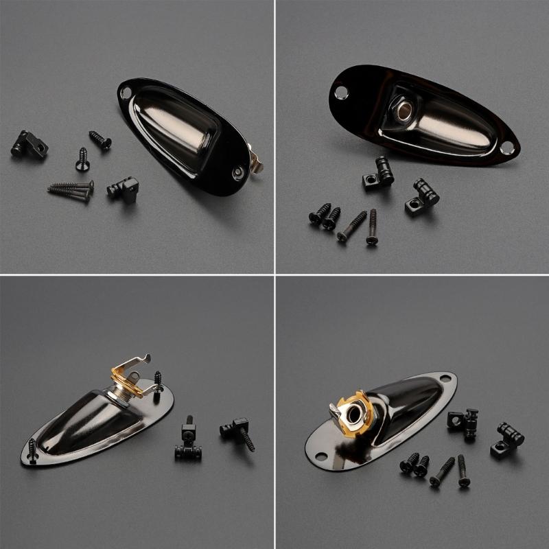 Guitar Pickup Output Jacks Socket Plate with Roller Style Guitar String Retainer