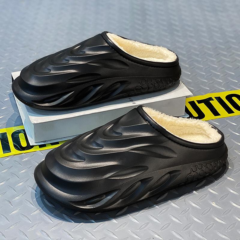 Fashion Winter Slippers For Men New Fashion Non-Slip Durable Outsole Mans Shoe Breathable Comfortable Waterproof House Hairy Man Slipper