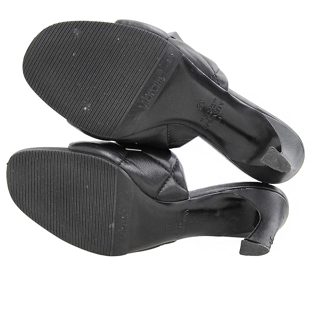 Valentino Garavani Women's Leather Pyramid Studs Open-Toe Heel Sandals, Black, Size 36, VSW BK3 shoes 36 blackUsed