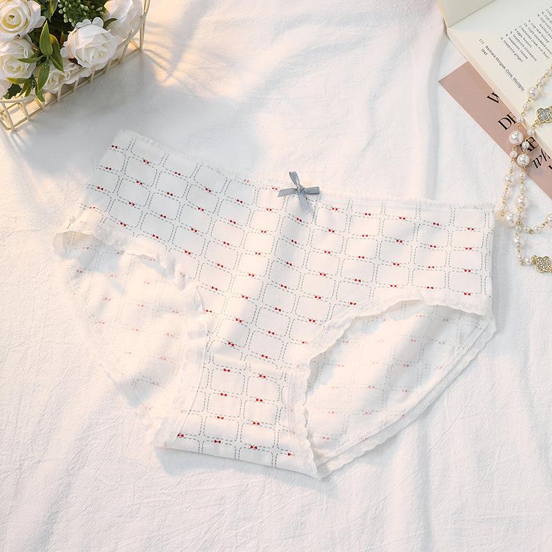Plus Size Women's New Cute Plain Cotton Soft Breathable Skin Friendly Panties