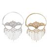 Women Face Cover Exaggerated Adjustable Open Design Tassel Sparkling Decorative Gift Full Rhinestones Masquerade