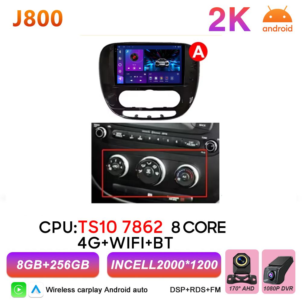 Android 16 Carplay For KIA SOUL 2 2013 2014 2015 2016 2017 Multimedia Player Bluetooth 2k Wireless 5G Wifi GPS Navigation DSP