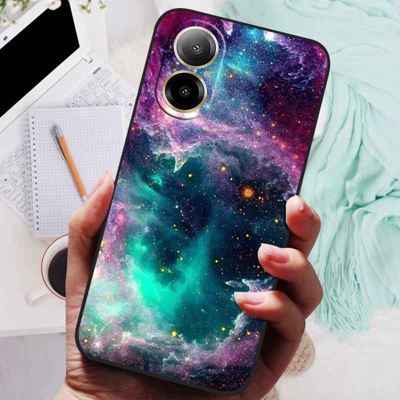 Для Realme C67 4G Чехол RMX3890 Популярный Чехол с Рисунком Цветов Силиконовый Чехол для Телефона Для Realme C67 C 67 RealmeC67 4G Мягкие Чехлы Черный