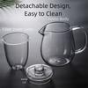 Heat Resistant Tea Cup Set High Boron Silicon Flower Teapot Glass Teapot  Chinese Tea Ceremony