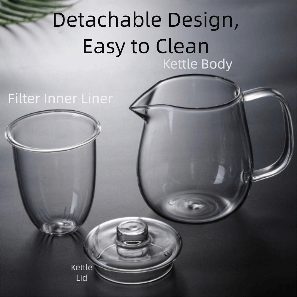 Heat Resistant Tea Cup Set High Boron Silicon Flower Teapot Glass Teapot Chinese Tea Ceremony