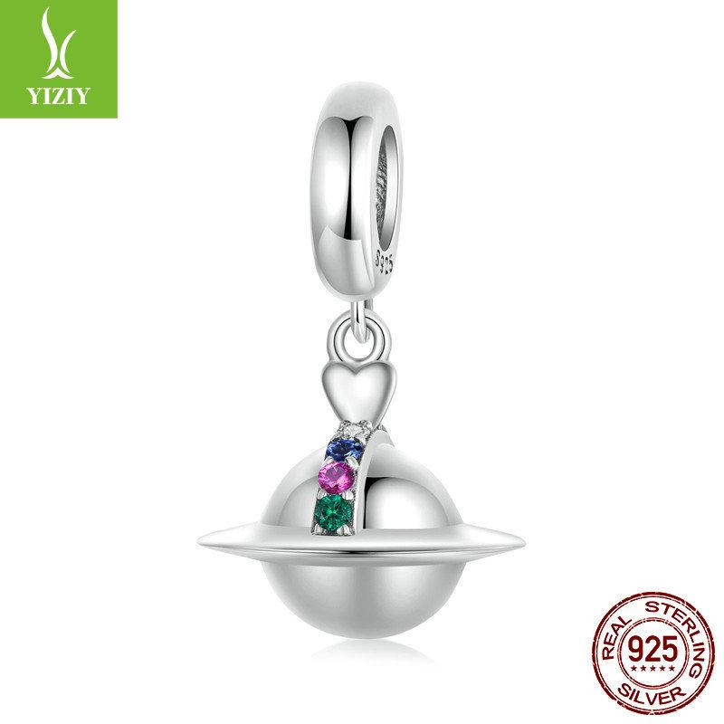 925 Silver Beads Children'S Fun Creative Blue Planet Interstellar Tour Series Diy Beaded Bracelet Accessories