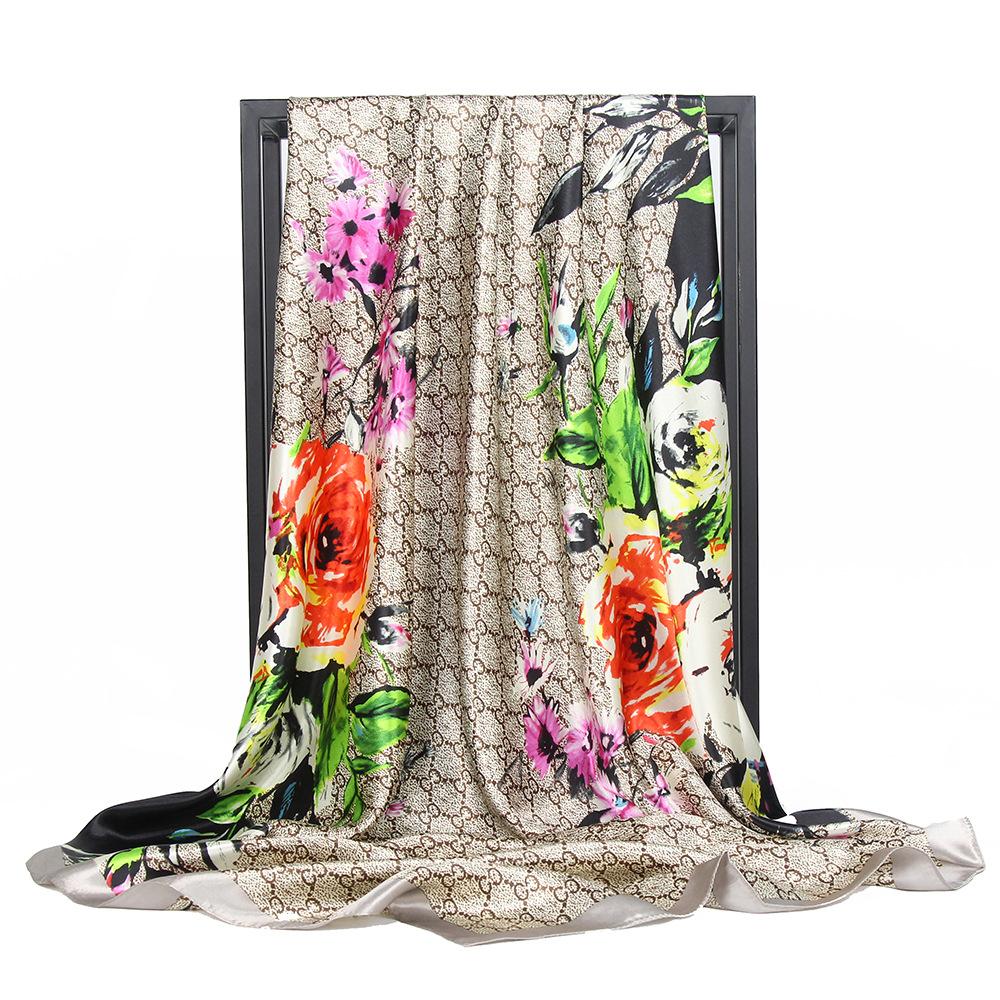 High-quality Luxurious Silk Scarves Headband Scarfs Neck Scarf For Women Chain Silk Scarf Women's Decorative Shawl