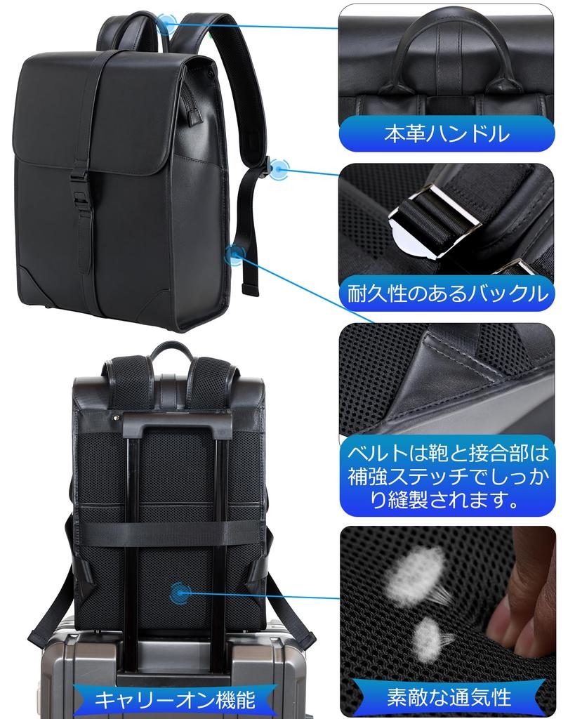 Masa Kawa Рюкзак из натуральной кожи для школы для мужчин, Большая вместимость, Рюкзак для ноутбука 14 дюймов, Молния YKK, Водонепроницаемый, Повседневный, Идеально подходит для бизнеса