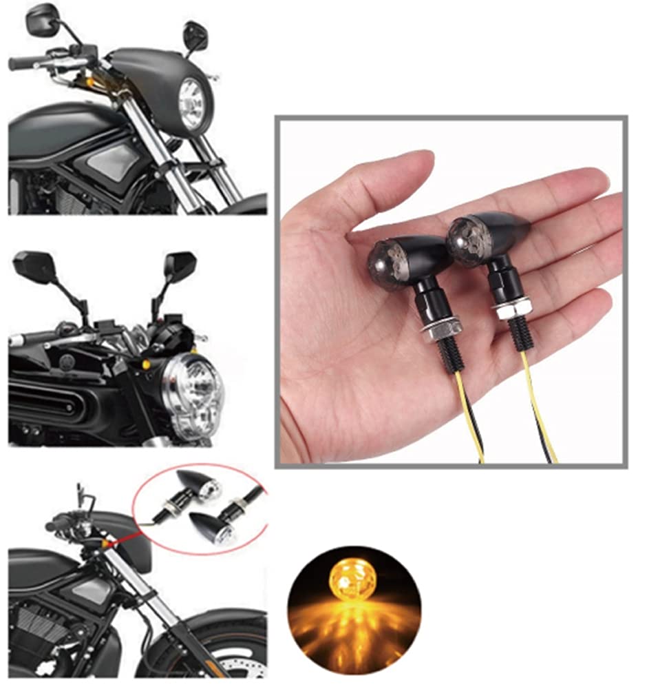 Beatus Micro LED Turn Signal, Screw Diameter, M8, Motorcycle, General Purpose, 2 Lines, Set