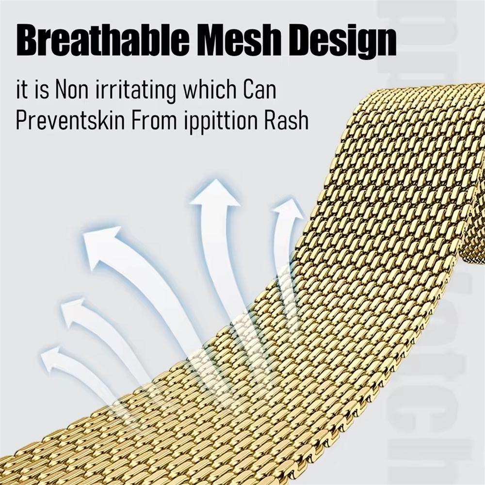 18mm Electroplating Milanese Watch Band for Garmin Venu 3S/Forerunner 265S/Vivomove 3S Stainless Steel Strap