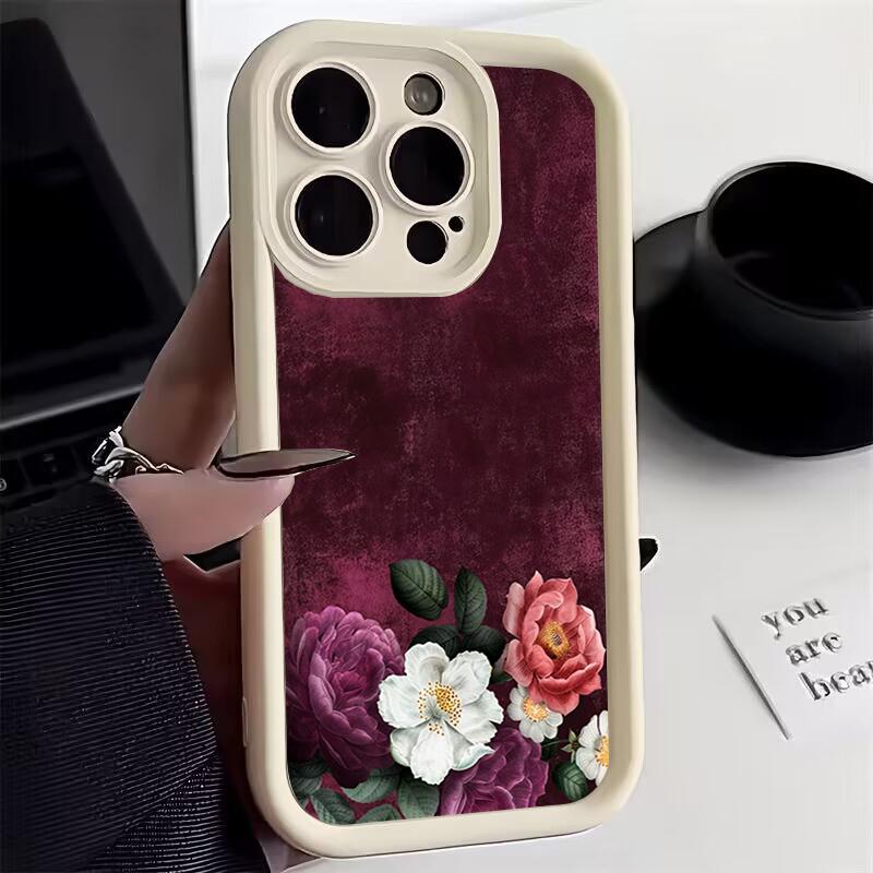Силиконовый мягкий чехол для телефона с принтом винных красных цветов для Xiaomi Redmi Note 14 13 12 11 Pro Plus 4G 5G 12S 11S Redmi 15C 14C 13