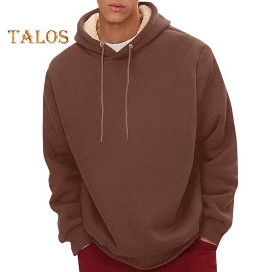 Зимняя мужская толстовка с капюшоном на бархатной подкладке, свободная, с длинными рукавами, со шнурком, большого размера, средней длины, с эластичными манжетами и подолом, повседневная толстовка для пары