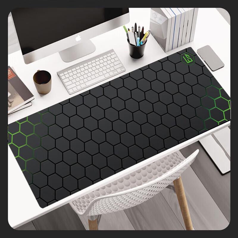 Mouse Pad, 800*300*3 Extra Large Thick Office Mouse Pad, Computer Desk Mat, Precision Edge Locking, P73 Barrier Green, Gift Box Packaging
