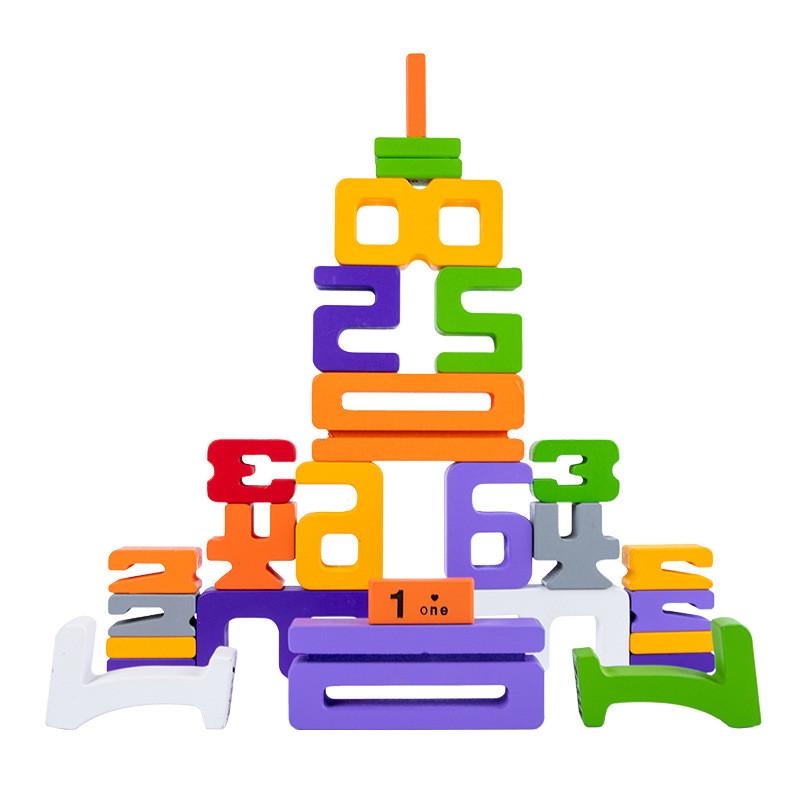 Большой деревянный числовой строительный блок Детский образовательный Раннее развитие Малыши