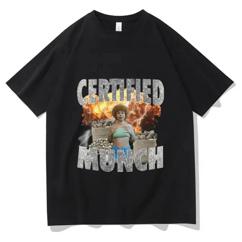 Ice Spice Certified Munch Meme T-shirt Summer Women Tee Shirt Sweatshirt Hip Hop Streetwear Vintage Unisex T-shirt
