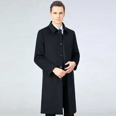 Зимнее длинное кашемировое пальто для папы, белая куртка на утином пуху