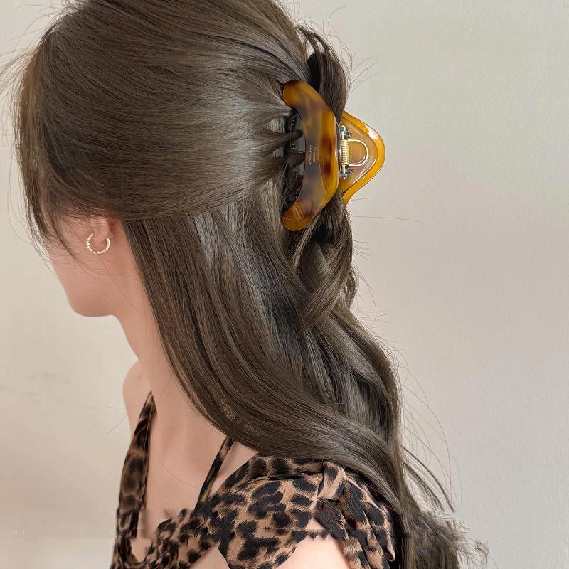 Sweet Color Block Acetate Hair Clip Women'S Temperament Hairpins Simple Shark Clip Hair Accessories