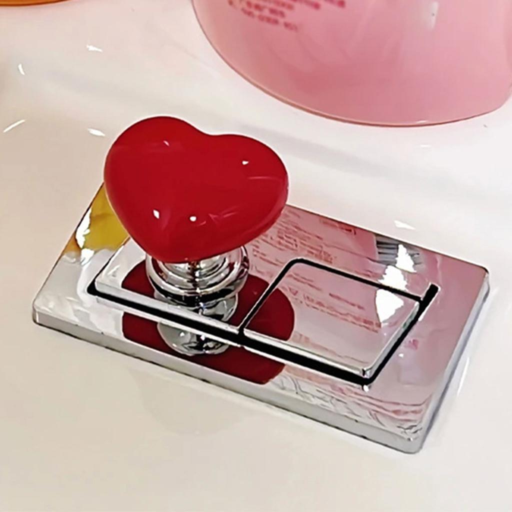 Цветная кнопка для унитаза в форме сердца, кнопка смыва воды, креативное дополнение к декору вашей ванной комнаты, ручка-помощник