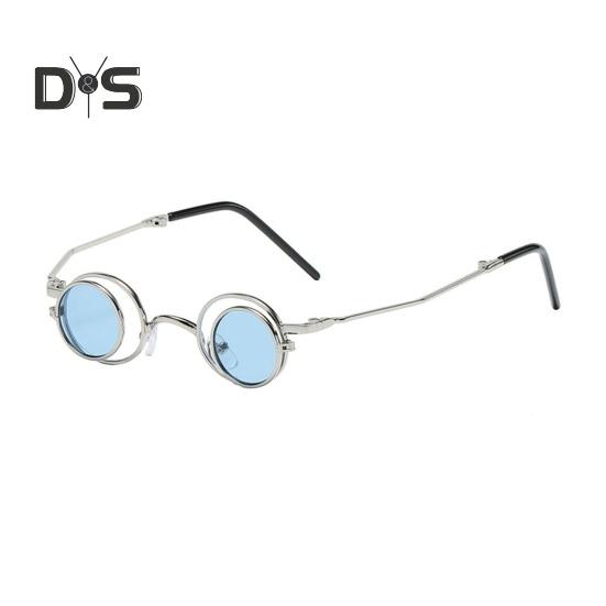 Круглые солнцезащитные очки с откидной оправой, маленькие круглые поляризованные очки для мужчин и женщин, ретро-панк, солнцезащитные очки UV400 для вечеринки в стиле рейв