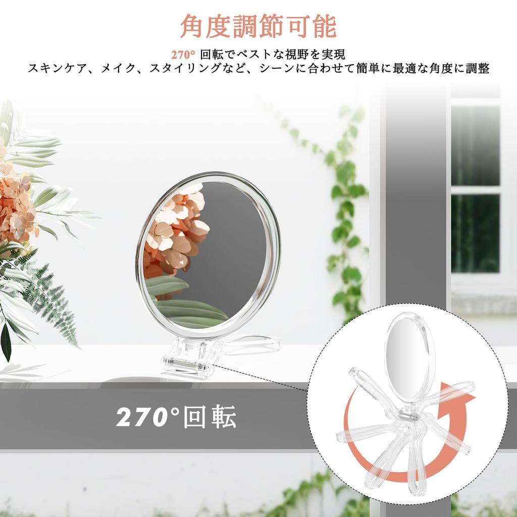 Auxmir Ручное увеличительное стекло 30x и 1x Складное с подставкой и ручным зеркалом для подвешивания с легко очищаемым зеркалом, Увеличение, Зеркало, Зеркало,