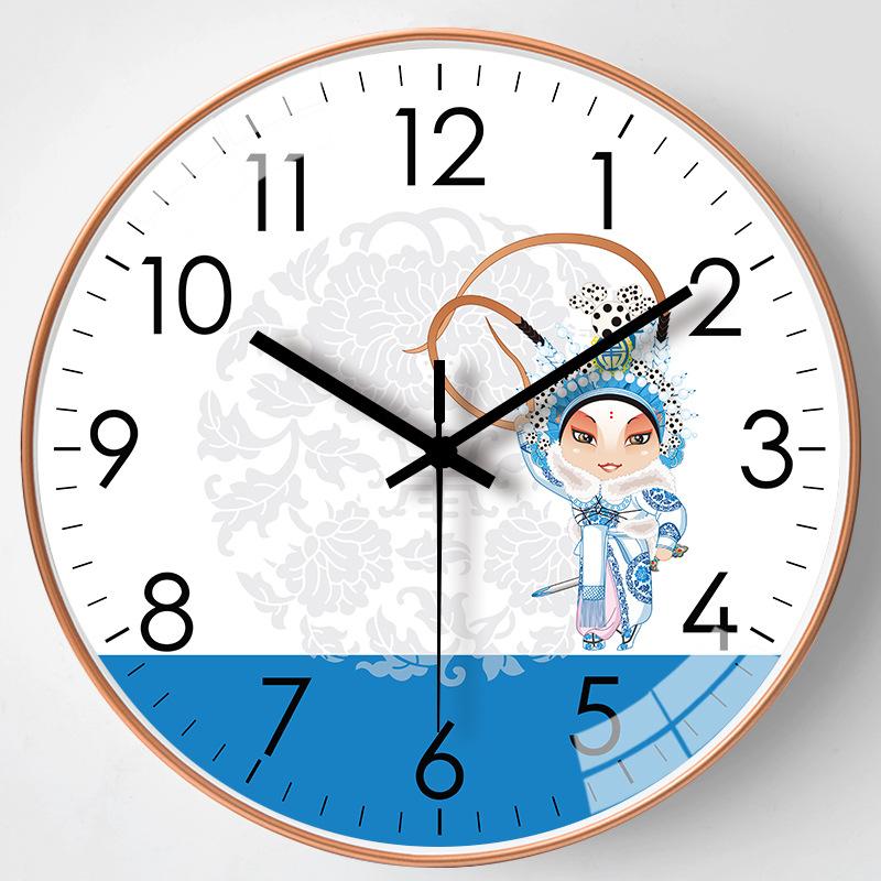 14-дюймовые 35 см настенные часы в новом китайском стиле, для гостиной, дома, бесшумные, настенные часы для спальни, подвесные настольные кварцевые часы