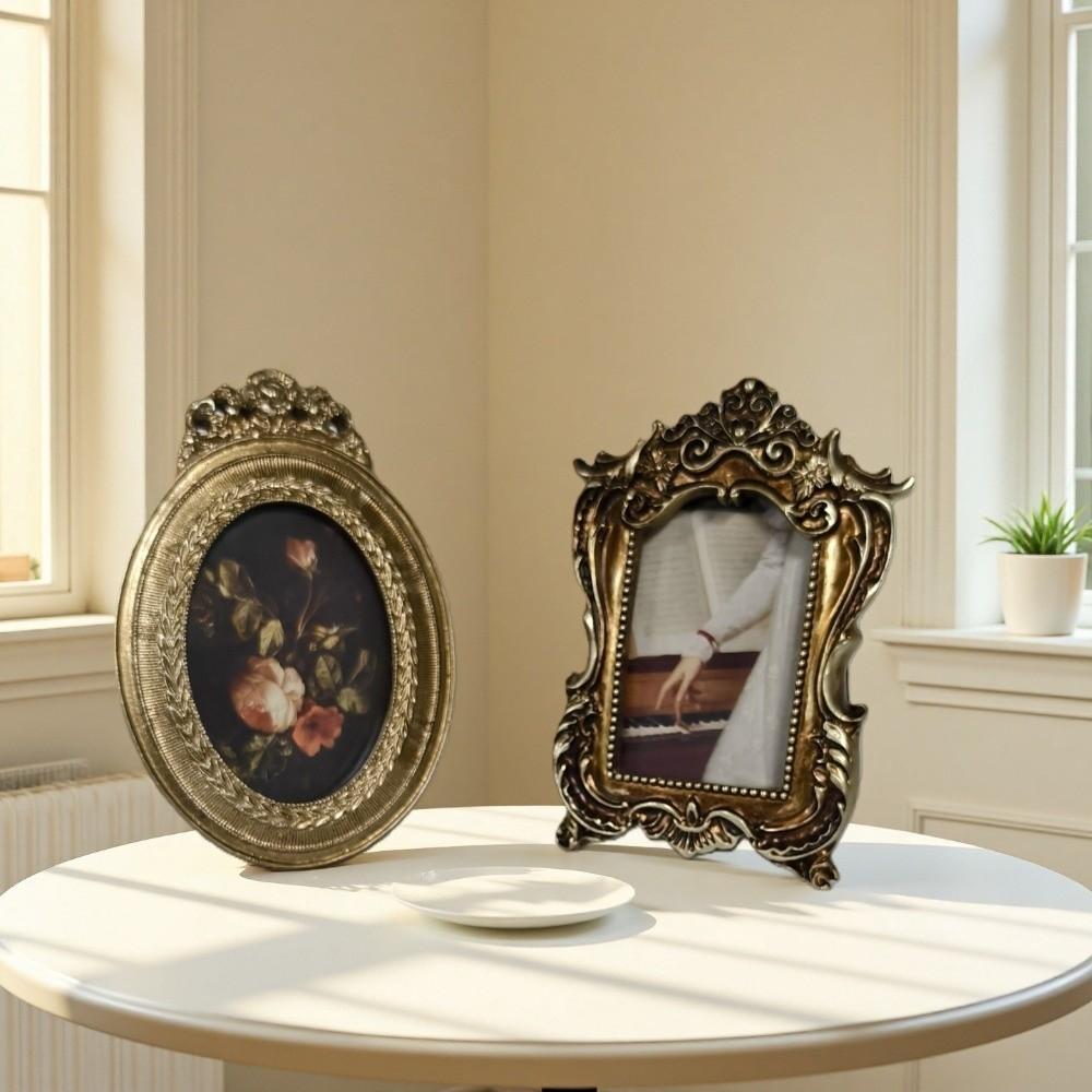 Carved Flower Design French Baroque Photo Frame Rectangular Oil Picture Frame  Bedroom