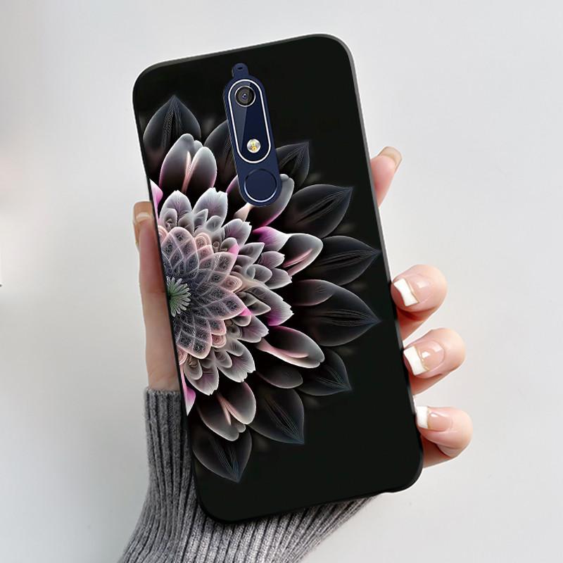Чехол Для Nokia 5.1 6.1 Эстетичный Роскошный Милый Крутой Мальчики Девочки Мягкий силикон Чехол для телефона Задняя крышка Черный Матовый Защитный чехол