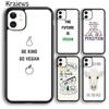 Krajews ВЕГАНСКИЕ ЦИТАТЫ ЛЮБОВЬ ОВОЩИ Мягкий Чехол для Телефона для iPhone 14 5 6s 7 8 plus X XR XS 11 12 13 pro max Samsung S21 S22ultra