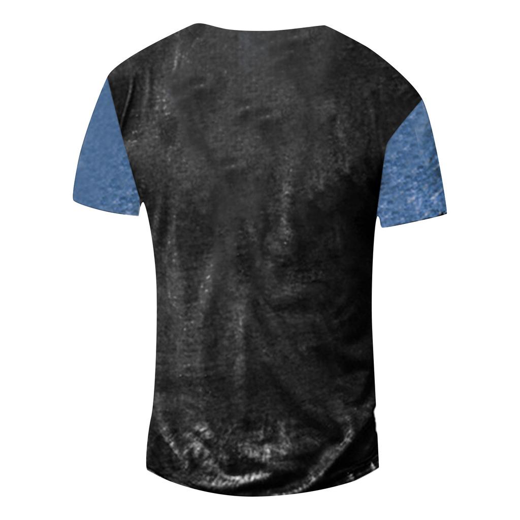 Мужская модная футболка с коротким рукавом и вышивкой с коротким рукавом и принтом на весну и лето