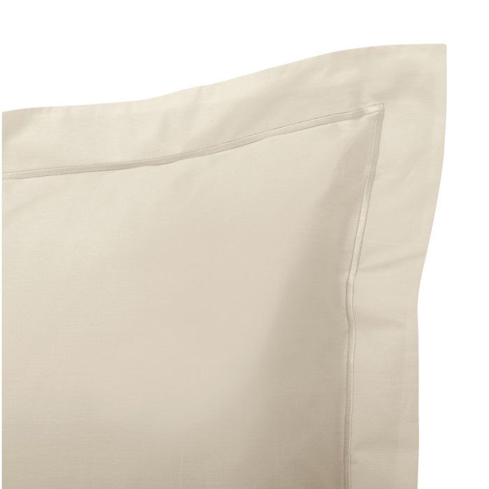 Taie d'oreiller percale de coton peigné "Julian" toutes dimensions Coton Pur - Julian Ivoire - Taie d'oreiller 65 x 65 cm finition p
