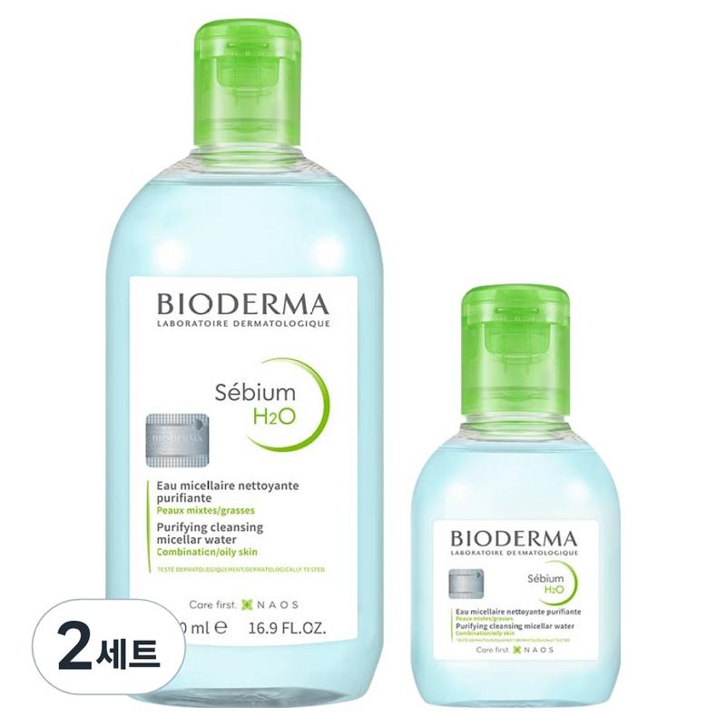 Bioderma Sebium H2O Cleansing Water 2-Type Set (500ml + 100ml), 2 Sets