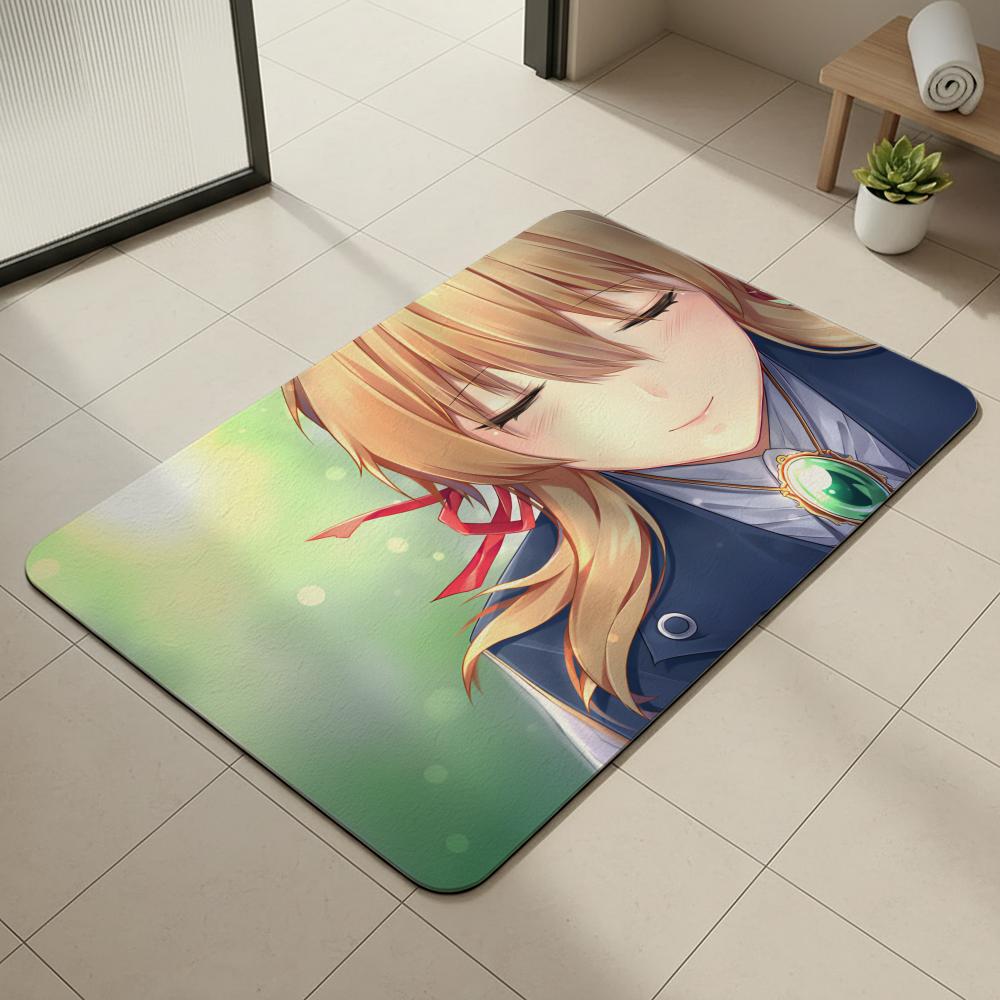 Коврик для пола V-Violet E-Evergarden, Коврик для ванной из диатомита, Быстросохнущий, Впитывающий, Многоцелевой коврик