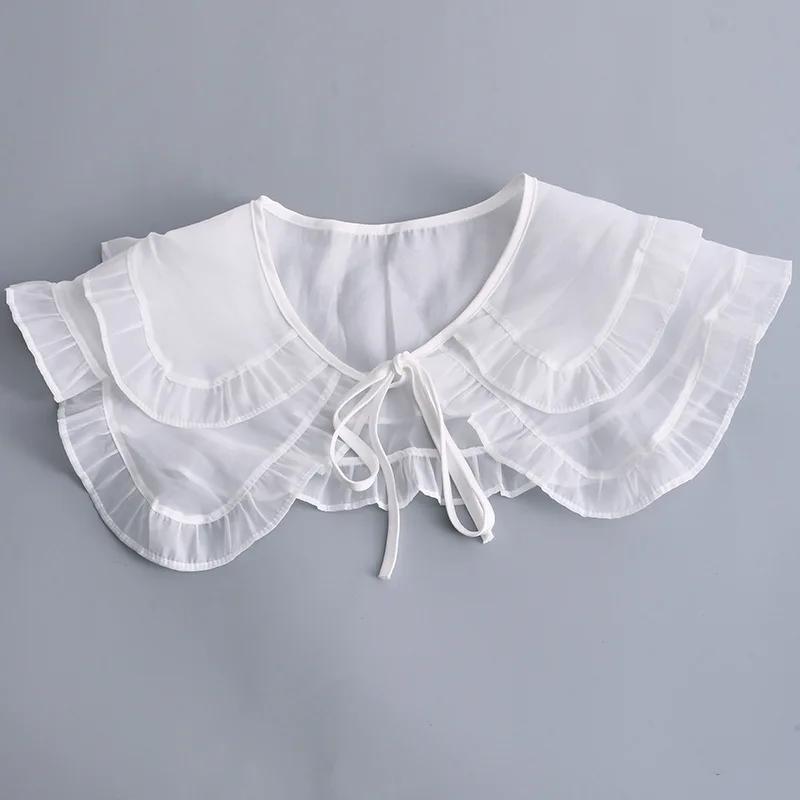 White Black Detachable Collar Shawl Dress Blouse Fake Collar Shoulder Wraps Accessories Female Sweater False Collars Small Cape