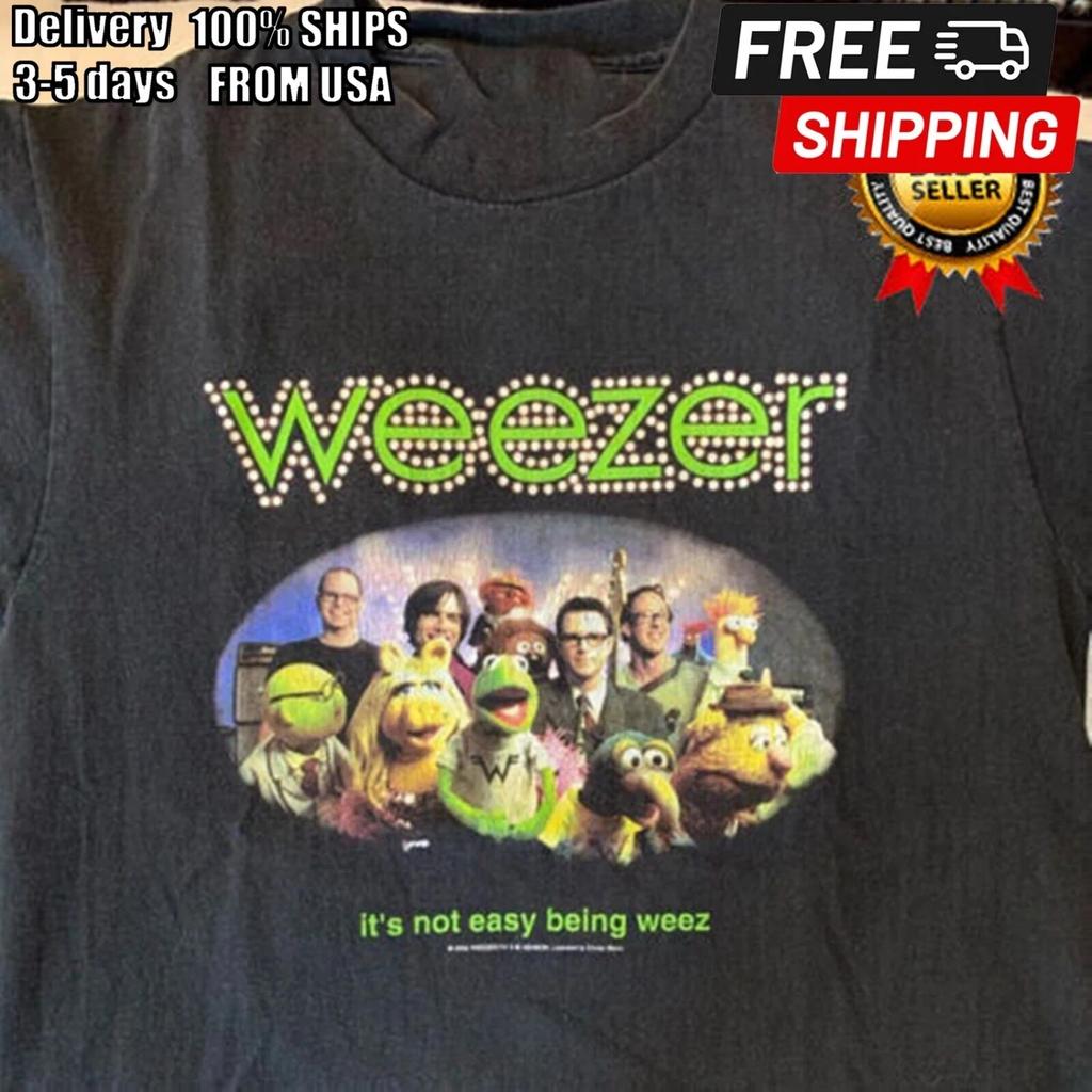 Rare Weezer muppets collaboration 2002 Black All Size Black T-Shirt