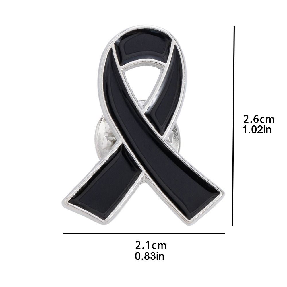 Melanoma Cancer Funeral Ribbon Badge Brooch Skin Cancer Funerals Memorial Pin Women Men