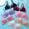 Лисий бюстгальтер в сборе, женский бюстгальтер пуш-ап, розовый кружевной провод, свободный сбор, сексуальная чашка AB, тонкое удобное нижнее белье для груди