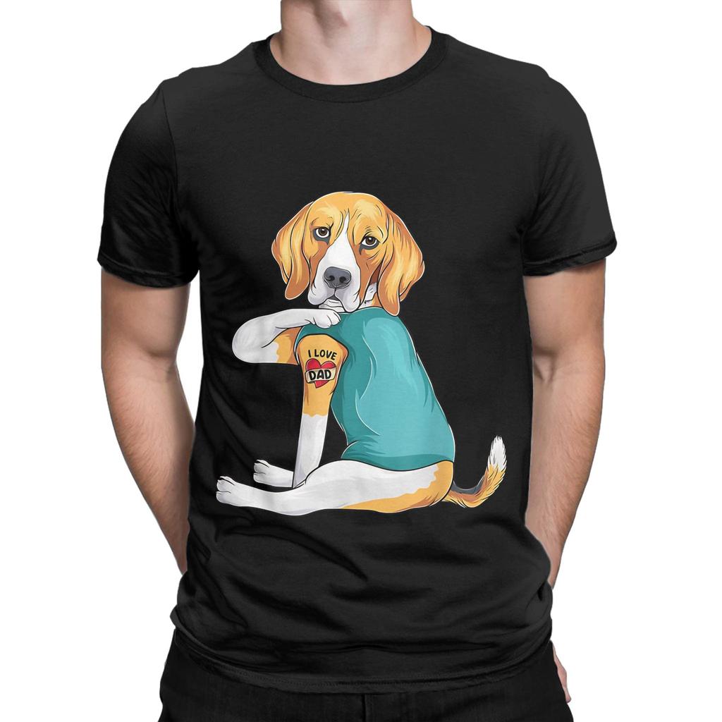 Fathe Day gift funny dog Dad Beagle i love Dad Novelty Graphic 100 Cotton TShirt Beagle Tops Tees For Unisex