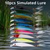 10pcs/box With Box Simulation Fish Lures Crank Hook Fishing Lures Kit Sea Equipment